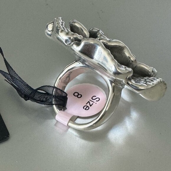 E&L Israel Sterling Silver Statement Flower Electroform Rose Ring  Sz.8 - Picture 4 of 14